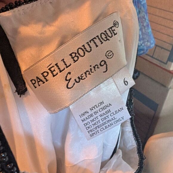 Vintage 90s Papell Boutique Gown Pageant Prom Dress Beaded Whimsygoth Size 6 - Picture 10 of 16